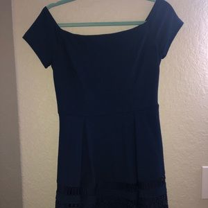 Navy off the shoulder dress